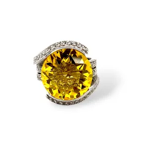 Sterling silver 925 honey citrine ladys ring