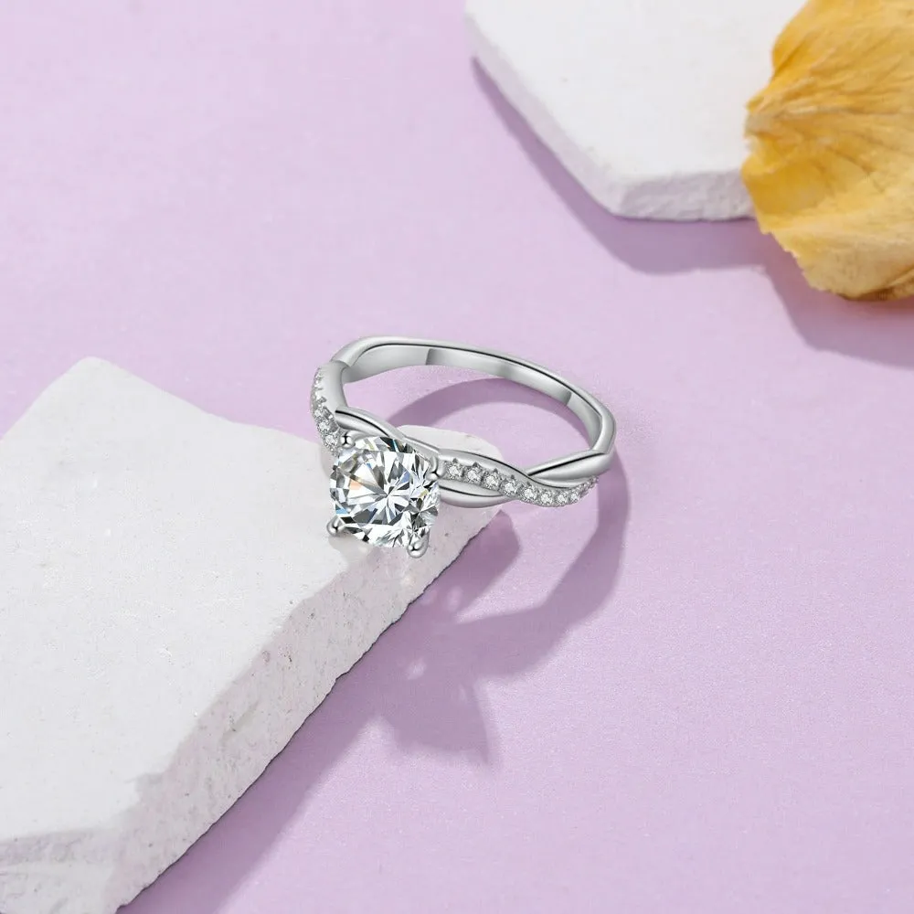 Sterling Silver Moissanite Wedding Ring