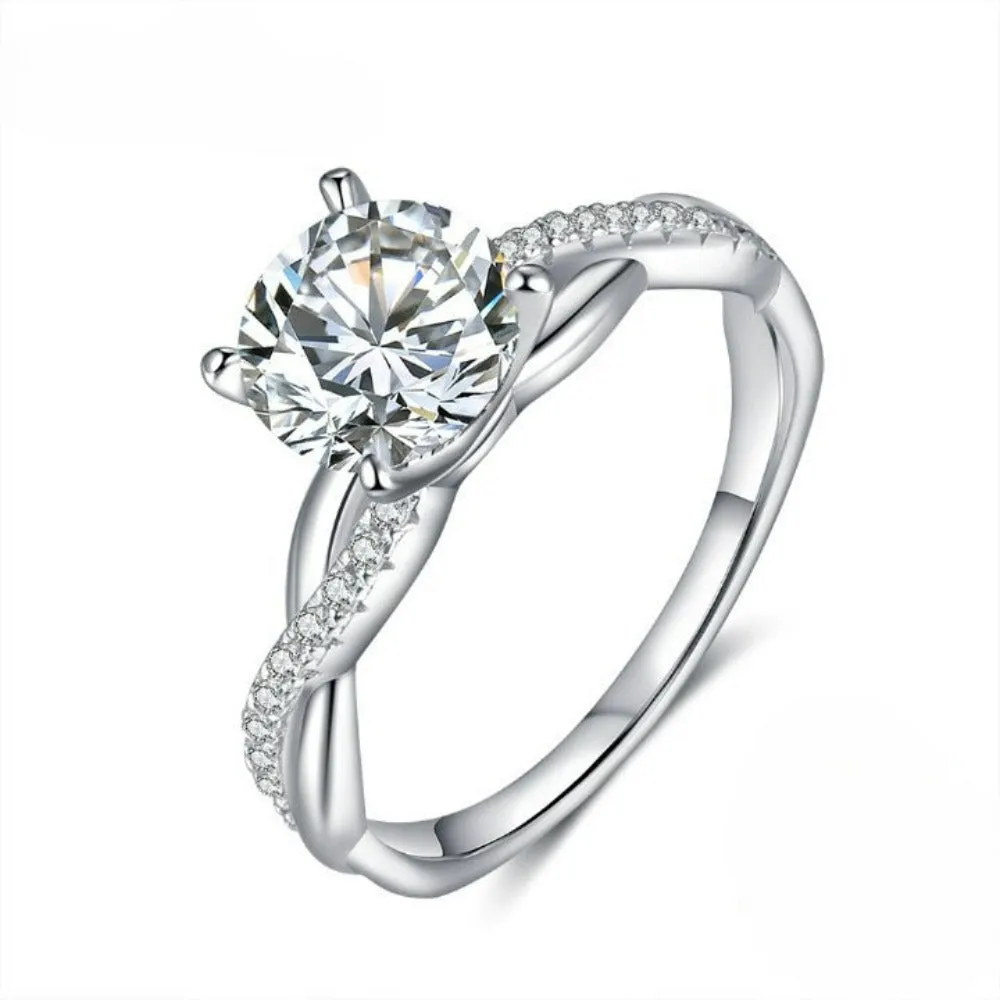 Sterling Silver Moissanite Wedding Ring