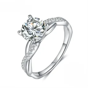 Sterling Silver Moissanite Wedding Ring