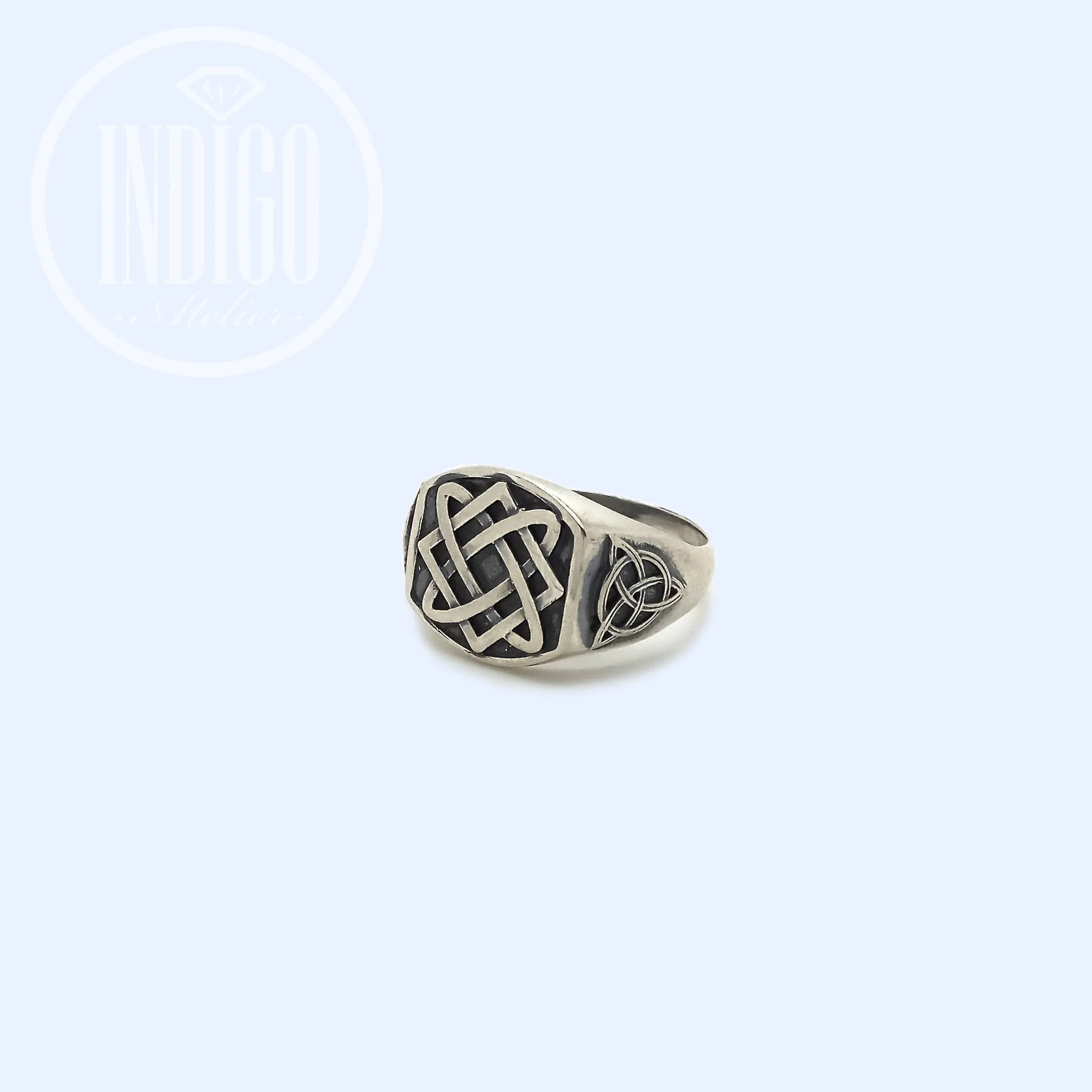 Svarog Square Symbol Ethnic Men Ring Silver 925