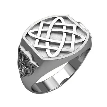 Svarog Square Symbol Ethnic Men Ring Silver 925