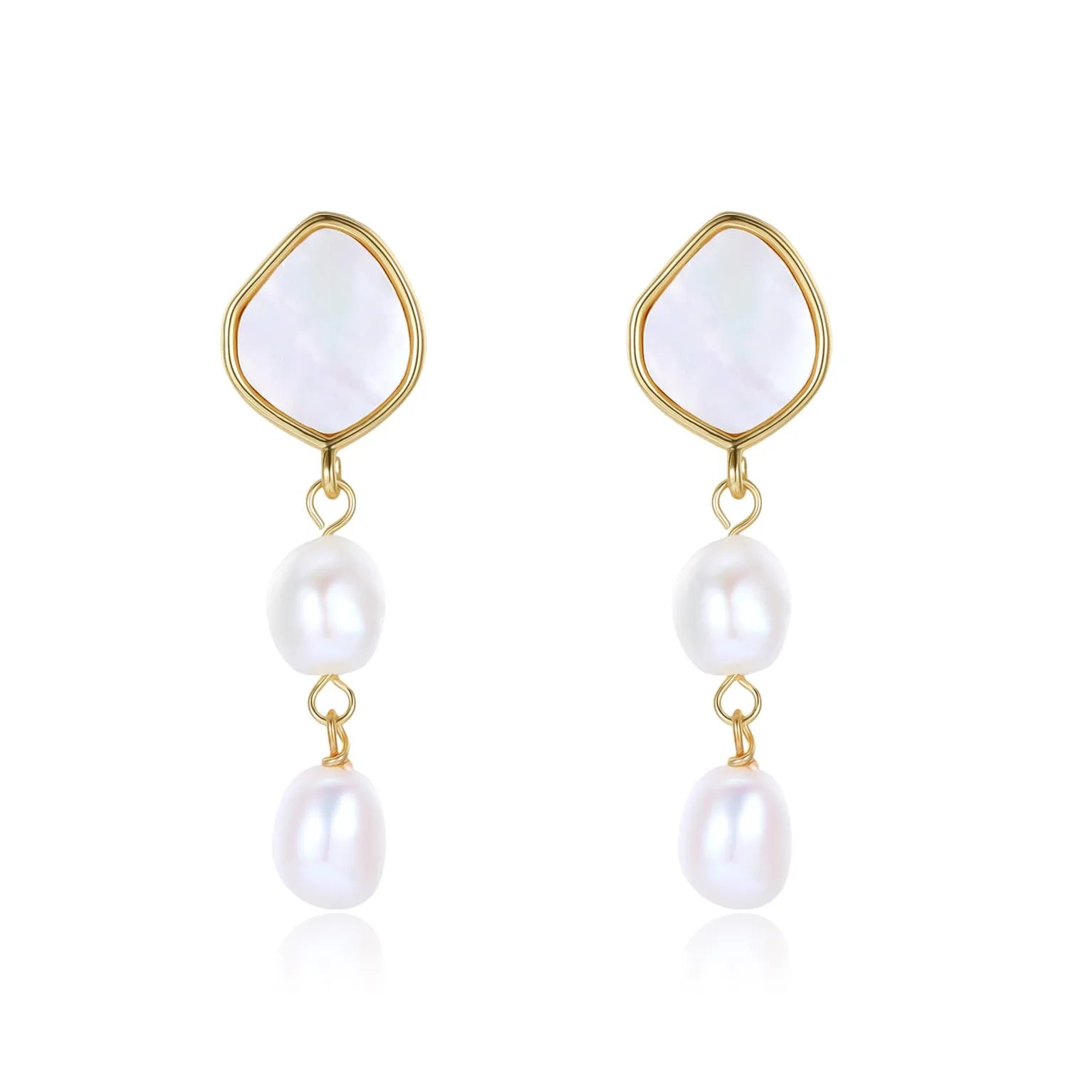 Teardrop Barqoue Pearl Shell Earrings