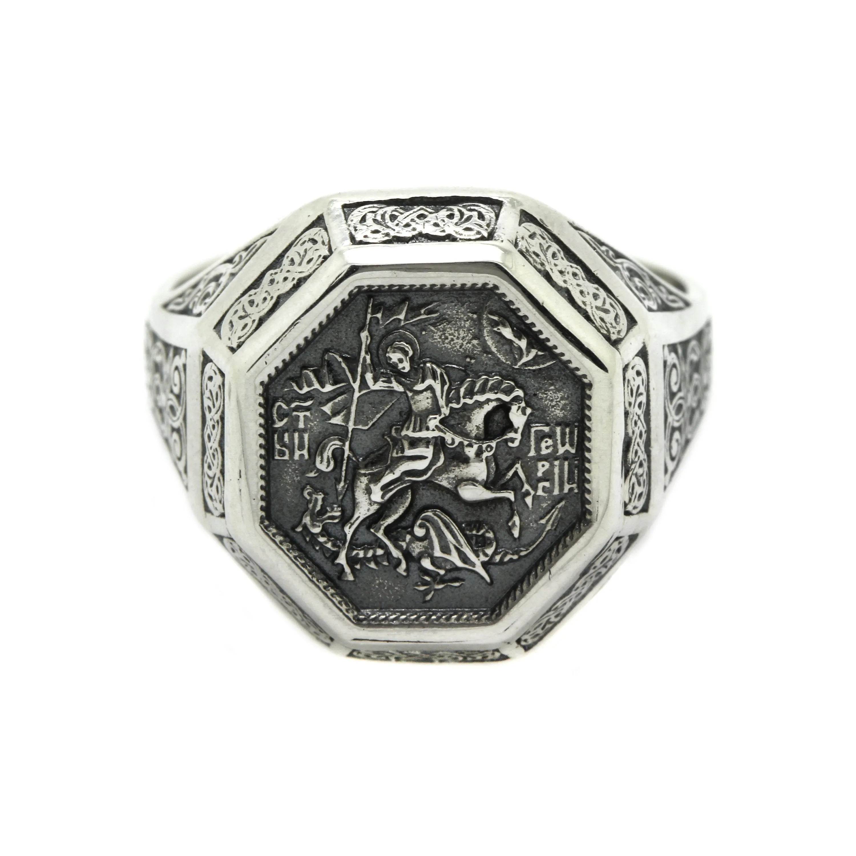 The Saint George the Victorious Archangel Mens Ring Silver 925 SKU: tyt03