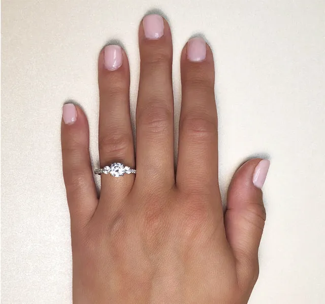 Three Stone Setting with Side Diamonds