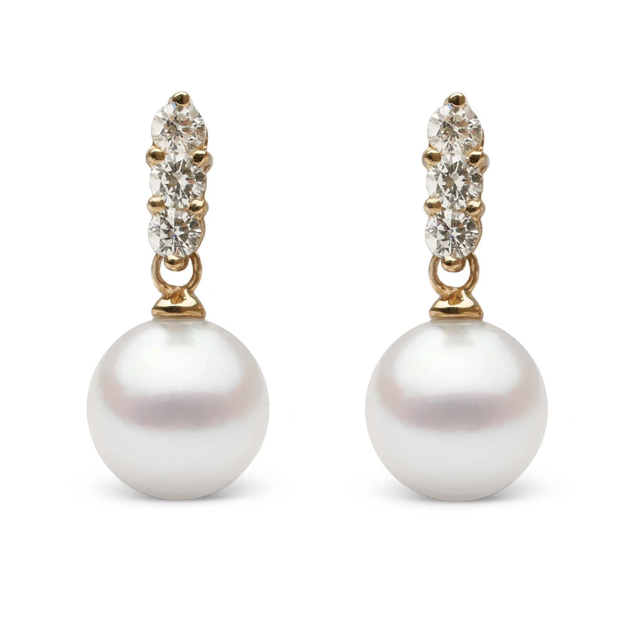 Trio Collection 8.5-9.0 mm Akoya Pearl and Diamond Earrings