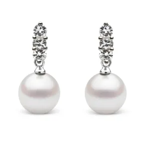 Trio Collection 8.5-9.0 mm Akoya Pearl and Diamond Earrings