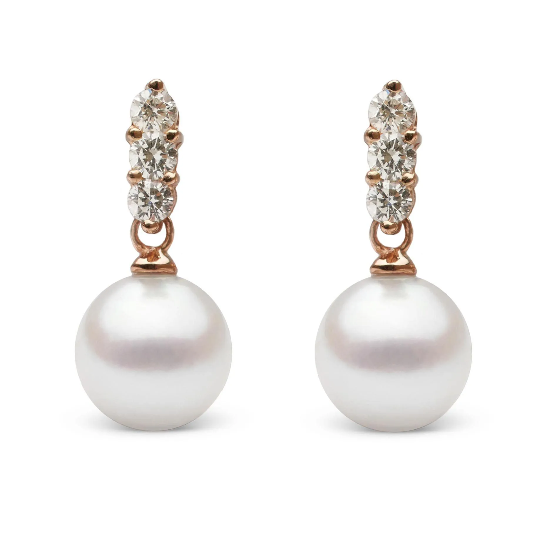 Trio Collection 8.5-9.0 mm Akoya Pearl and Diamond Earrings