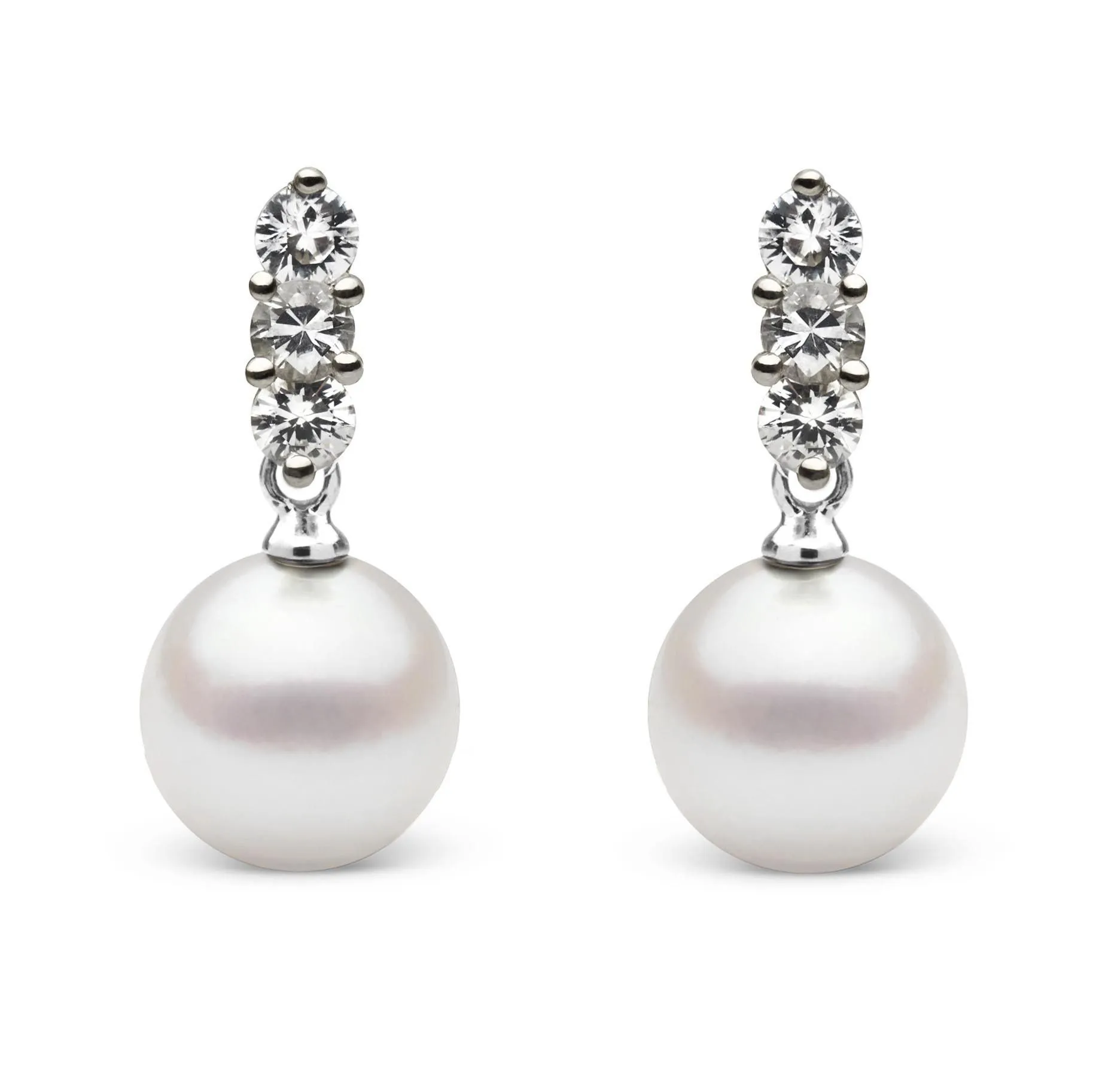 Trio Collection 8.5-9.0 mm Akoya Pearl and Diamond Earrings