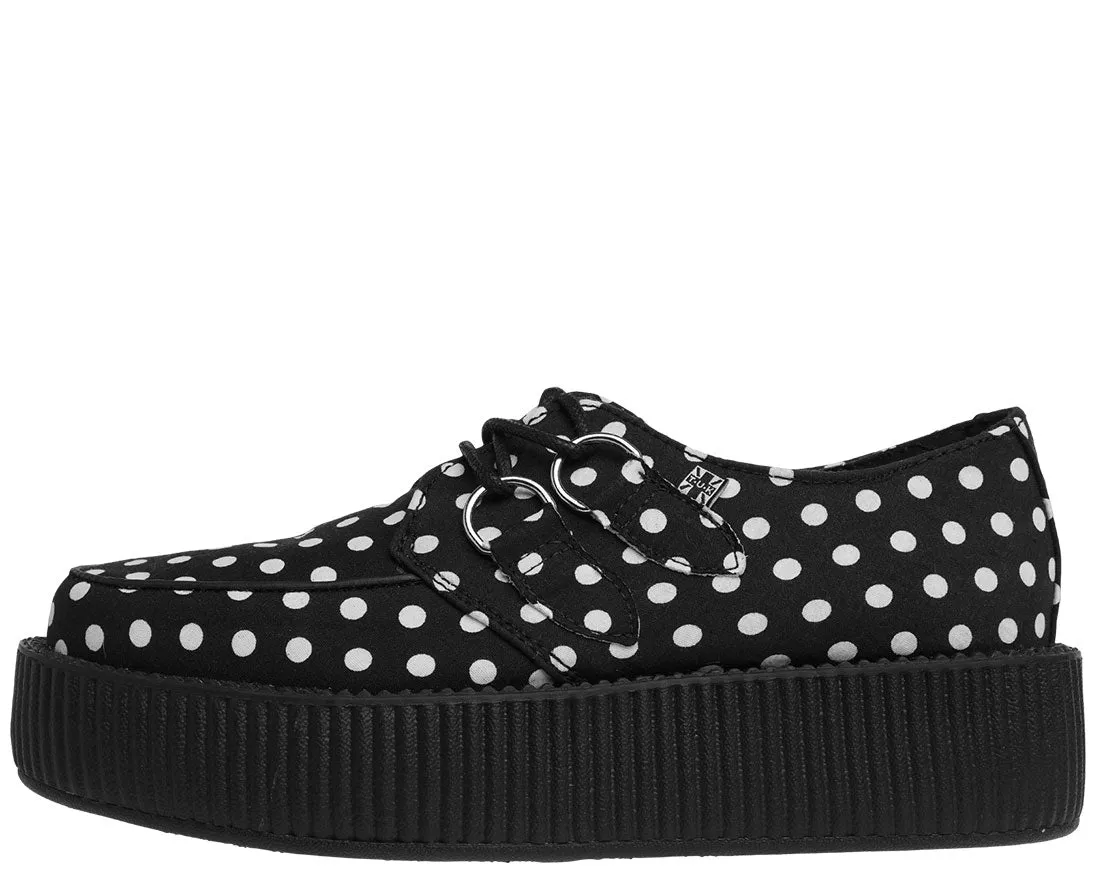 T.U.K Black White Polka Dot Viva Mondo Creeper