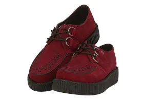 T.U.K BURGUNDY SUEDE VIVA LOW CREEPER