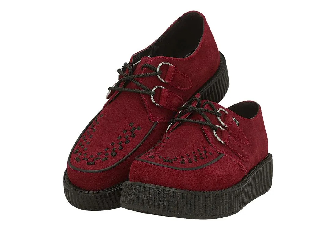 T.U.K BURGUNDY SUEDE VIVA LOW CREEPER