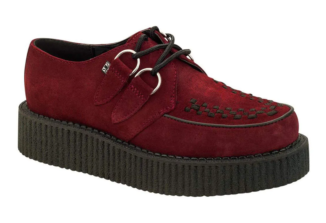 T.U.K BURGUNDY SUEDE VIVA LOW CREEPER