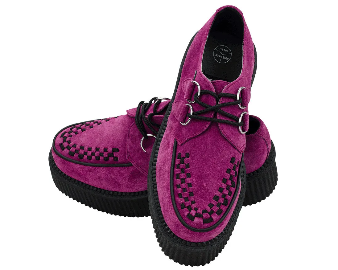 T.U.K Raspberry Suede Round Viva Mondo Creeper