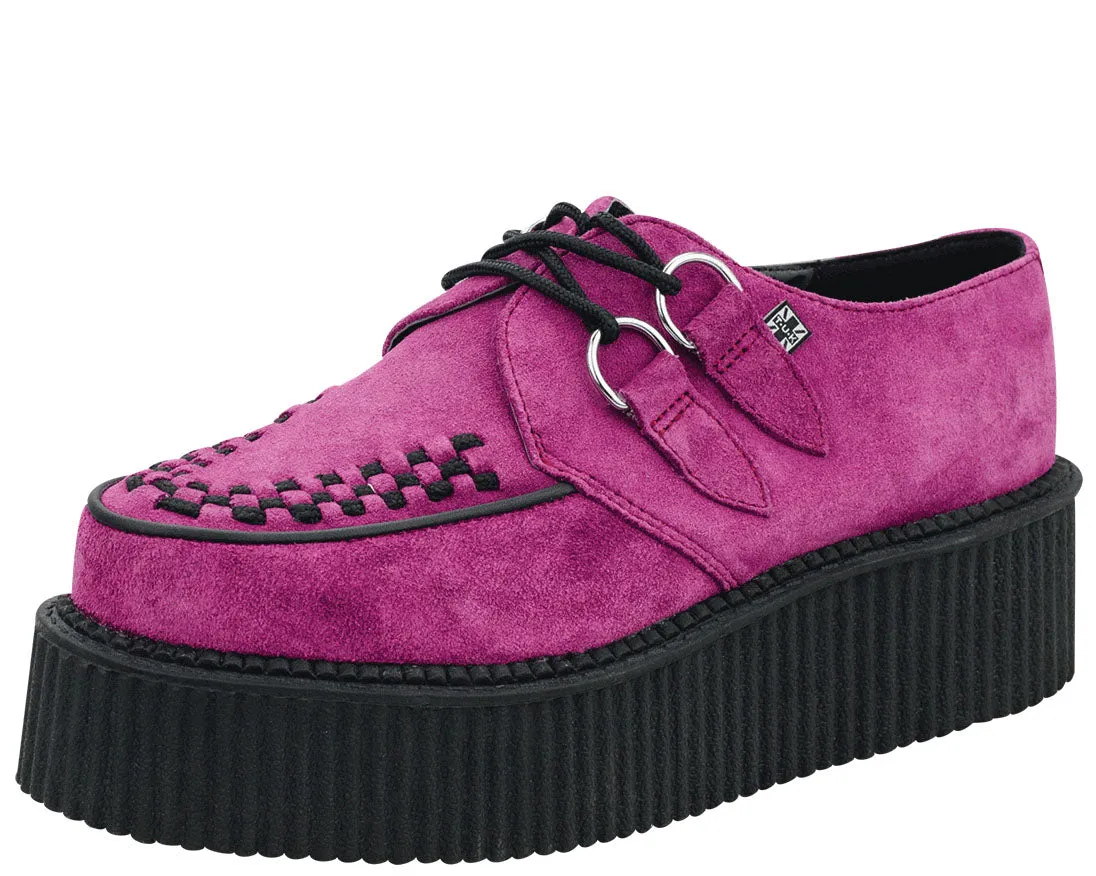 T.U.K Raspberry Suede Round Viva Mondo Creeper