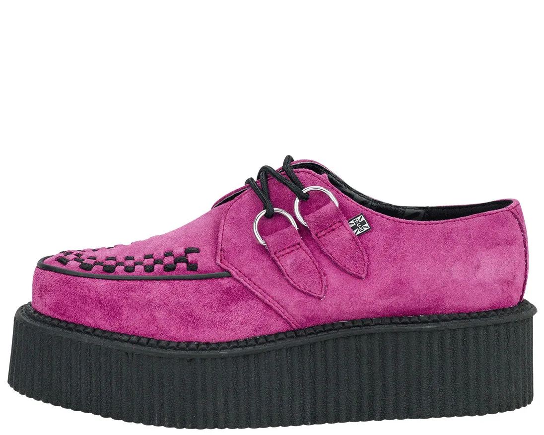 T.U.K Raspberry Suede Round Viva Mondo Creeper