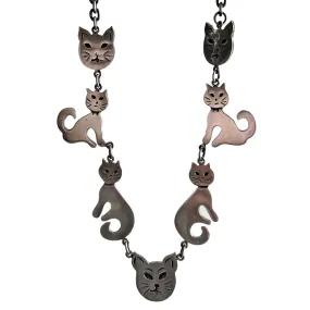 Sassy Sterling Silver Cat Necklace - Vintage Collection, 18-Inch