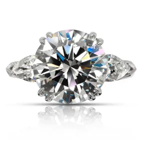 VERA 8 CARAT ROUND CUT G COLOR VS1 CLARITY THREE STONE DIAMOND ENGAGEMENT RING 14K WHITE GOLD GIA CERTIFIED 6 CT G VS1 BY MIKE NEKTA