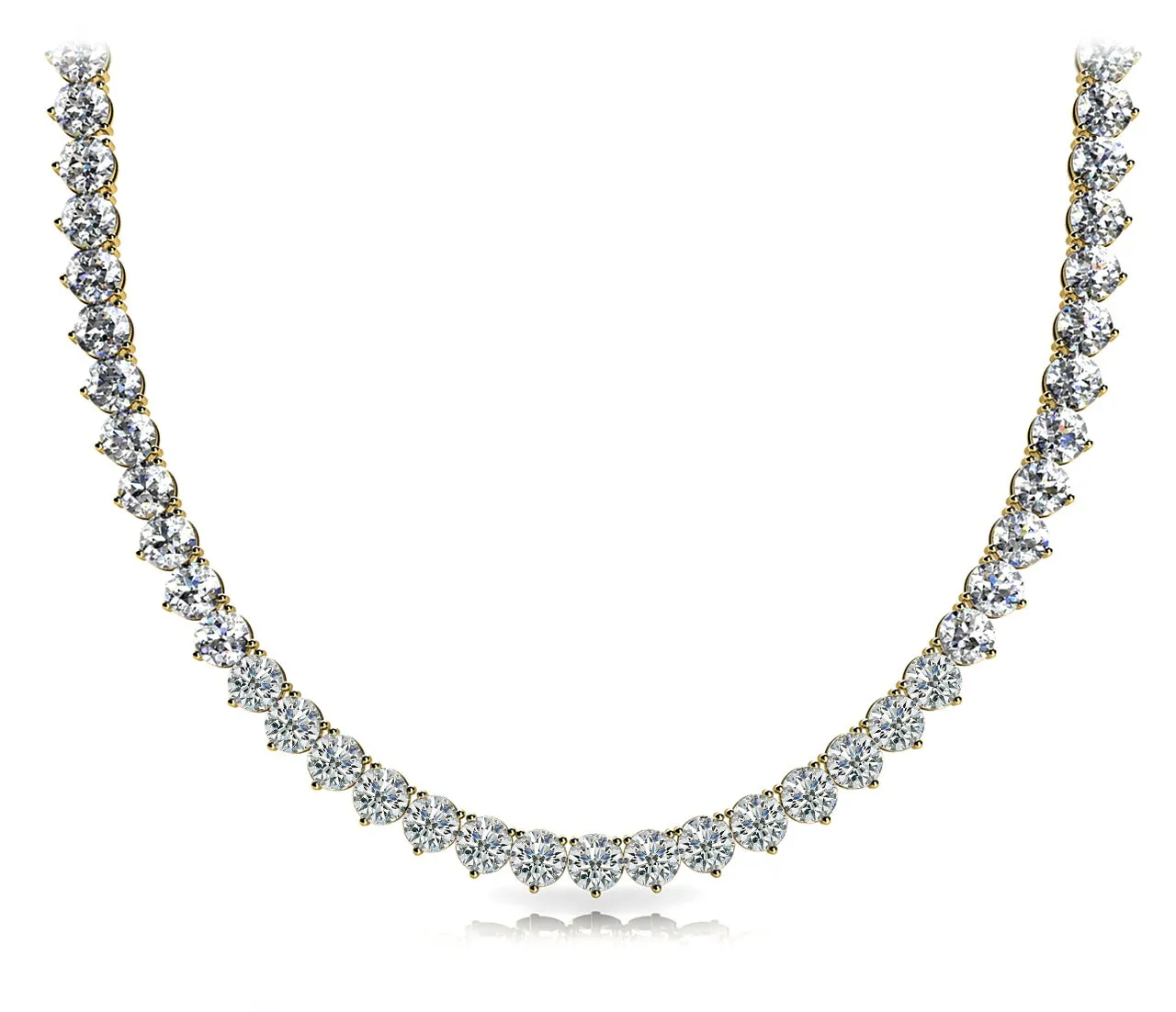 WIND 19 Carat Diamond Rivera Necklace in 14K Yellow Gold 3 prong set 16 pointer F Color VS1 Clarity BY MIKE NEKTA