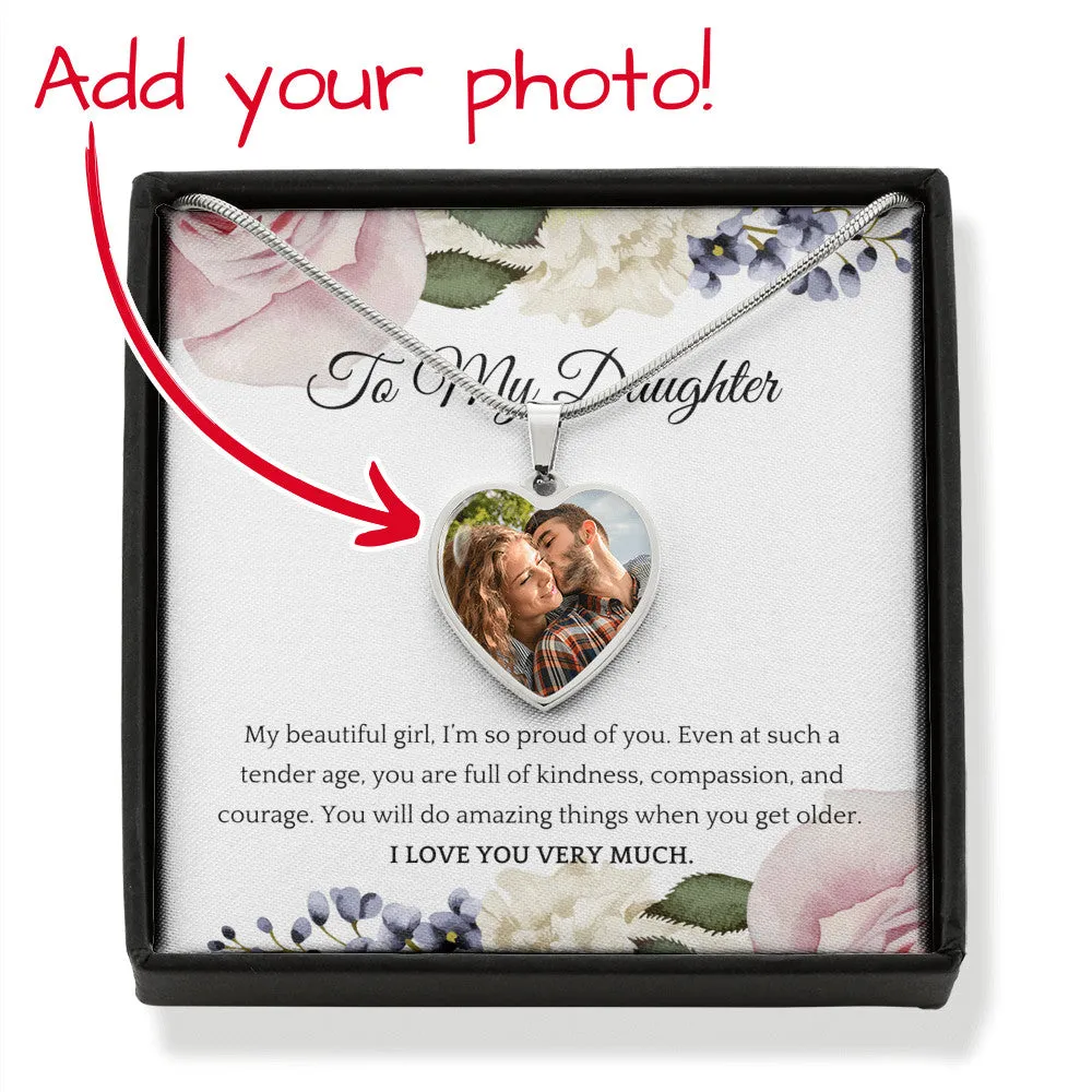 Your Greatest Moment Custom Photo Heart Pendant Necklace